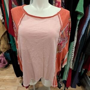 Women's Pink and Orange Top 3X